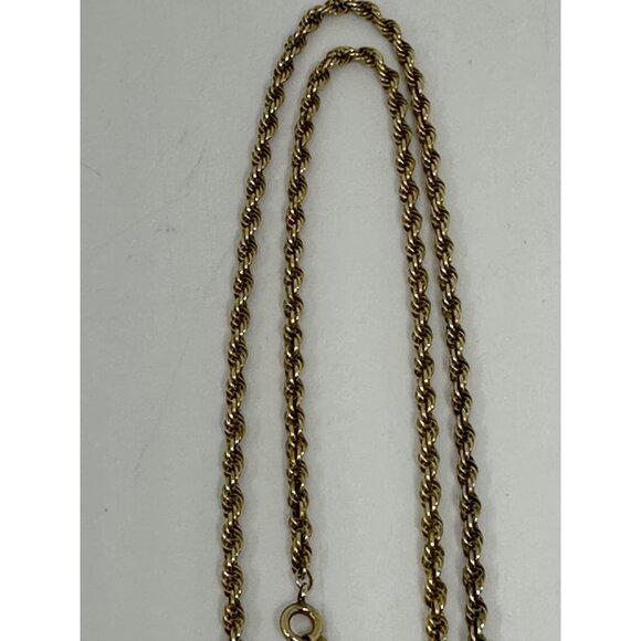 VTG Owl Pendant Necklace Gold Tone Rope Chain 13" Retro Jewelry Accessories - Picture 5 of 8